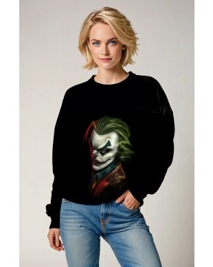 Black Joker Portrait Crewneck Sweatshirt