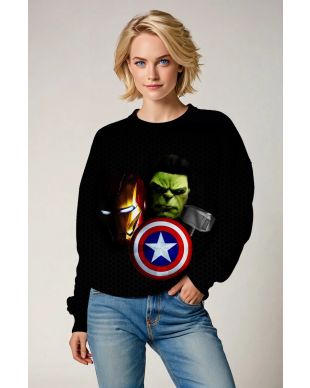 Black Avengers Elements Crewneck Sweatshirt