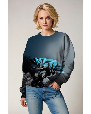 Dark Grey Batman Action Crewneck Sweatshirt