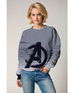 Grey Blue Avengers Disintegration Sweatshirt – Soft Power, Heroic Vibe
