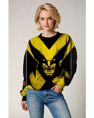 Black Crewneck Sweatshirt – Yellow Rage Warrior Graphic