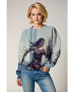 Light Blue-Grey Crewneck Sweatshirt – Warrior Queen in Motion