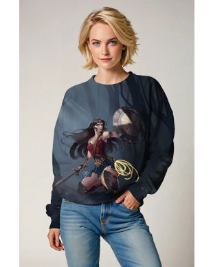 Deep Blue Crewneck Sweatshirt – Fantasy Warrior Graphic