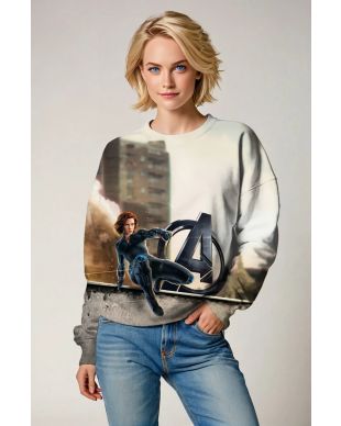 Concrete Grey Crewneck Sweatshirt – Black Widow x Avengers Urban Tribute