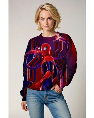 Scarlet Circuit Crewneck Sweatshirt – Dark Red Tech-Back Spider Hero Edition