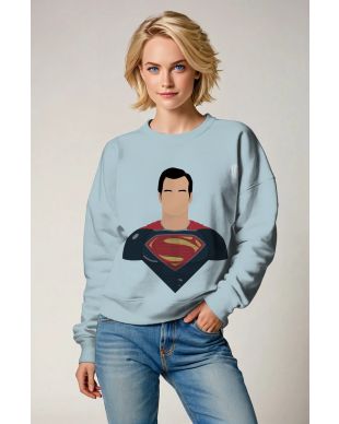 Steel Core Sweatshirt – Gray Blue with Minimal Superman Graphic