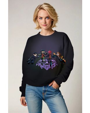 Black Gotham Knights Graphic Sweatshirt – Unisex Casual Crew Neck