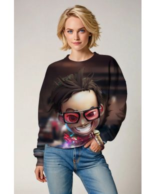 Dark Brown Chibi Stark Sweatshirt – Genius Glow Edition