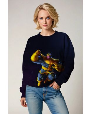 Dark Blue Thanos Sweatshirt – Cartoon Mad Titan Edition