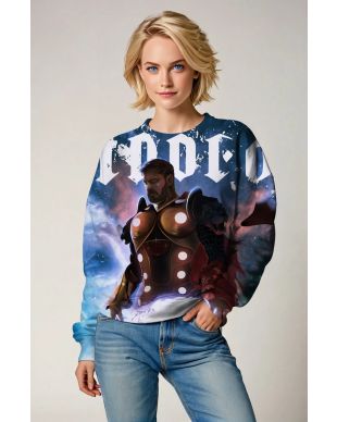 Odinforce Crewneck – Norse God Print Navy Sweatshirt