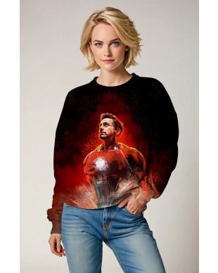 Arc Reactor Crewneck Sweatshirt – White & Red Energy Burst Edition