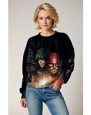 Hero Shadow Graphic Sweatshirt – Deep Black Crewneck
