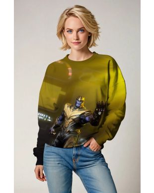 Marvel Villains Inspired Men’s Gold and Black Thanos Infinity Gauntlet Sweatshirt