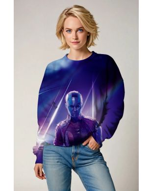 Guardians of the Galaxy Inspired Nebula Blue and Purple Cosmic Sweatshirt