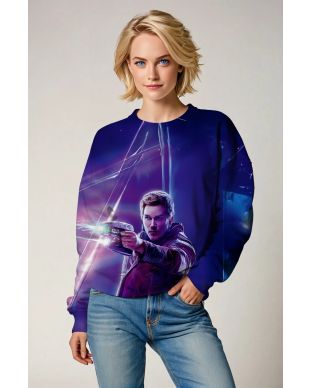 Guardians of the Galaxy Inspired Star-Lord Blue and Purple Action Sweatshirt
