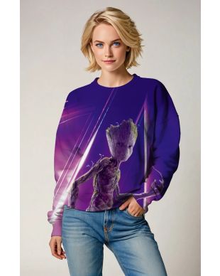 Guardians of the Galaxy Inspired Groot Purple and Blue Action Sweatshirt