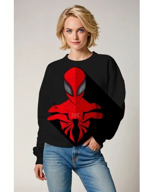 Spider Emblem Crewneck Sweatshirt – Crimson Shadow