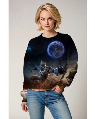 Black Panther Crewneck Sweatshirt – Lunar Combat Scene