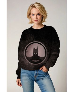 Dark Knight Emblem Crewneck Sweatshirt – Minimal Hero Vibes