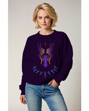Black Panther Crewneck – Neon Warrior Purple