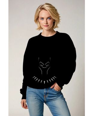 Black Panther Crewneck – Silent Protector Black