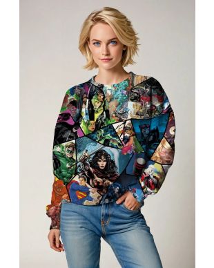DC Comics Collage Crewneck – Ultimate Hero Line-Up