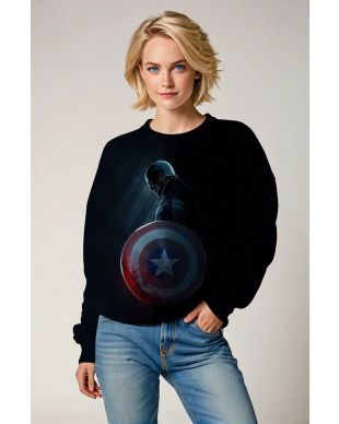 Captain America Dark Hero Silhouette Crewneck Sweatshirt