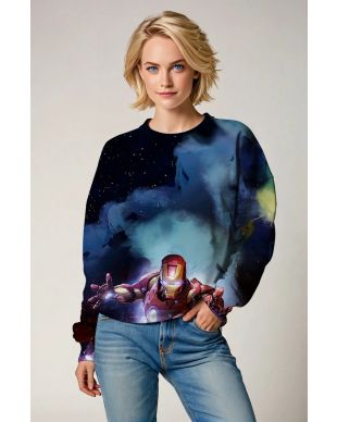 Iron Man Cosmic Battle Scene Crewneck Sweatshirt