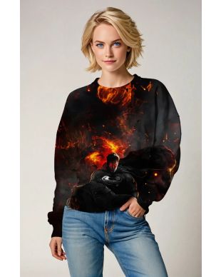 Superman Ashes of Justice Crewneck – Black Flame Mourning Sweatshirt