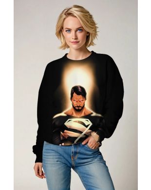 Superman Divine Power Crewneck – Black & Gold Lightforce Sweatshirt