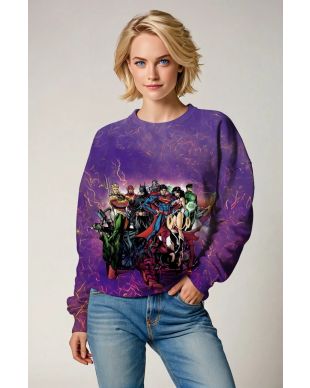 Hero Charge Crewneck – Purple DC Team Power Sweatshirt