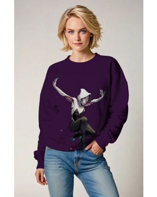 Spider-Woman Crewneck Sweatshirt - Purple Glow