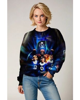 Black Fantastic Four Crewneck Sweatshirt – Heroic Comfort for Fans