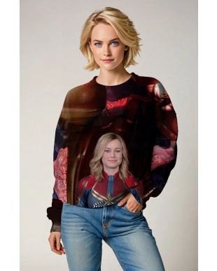 Captain Marvel Blue & Red Crewneck Sweatshirt