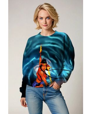 Deep Ocean Blue Danielle Moonstar Crewneck Sweatshirt