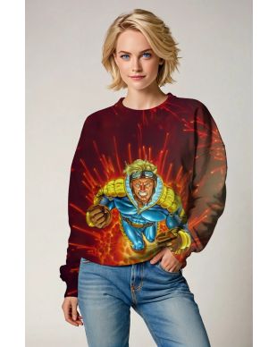 Fiery Red Cannonball 1995 X-Men Ultra Crewneck Sweatshirt