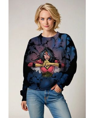 Jessica Drew / Spider-Woman Sweatshirt features the iconic Marvel superhero in action