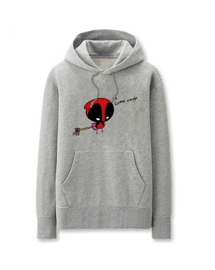 Solid Color Super Hero Deadpool Cartoon Style Cute Deadpool Hoodie Solid