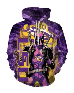 Pullover Purple Deadpool Hoodie Purple Classic Fit Streetwear