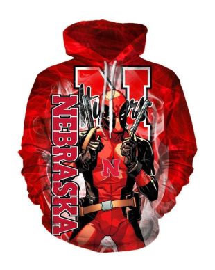 Pullover Red Deadpool Nebraska Cornh Hoodie Red