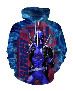 Pullover Blue Deadpool New York Giants Hoodie Blue