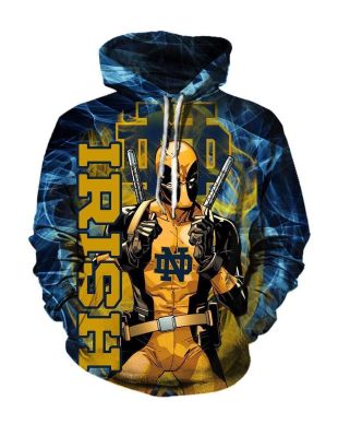 Pullover Yellow Deadpool Notre Dame Figh Hoodie Yellow
