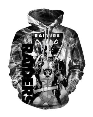 Pullover Black Deadpool Okland Raiders Hoodie Black