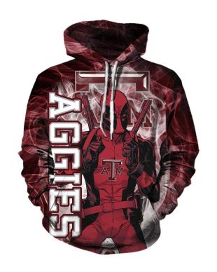 Pullover Deep Red Deadpool Texas Hoodie Red