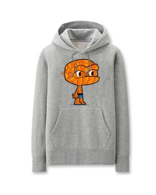 Solid Color Stone Man Cartoon Style Fantastic Four Hoodie Solid