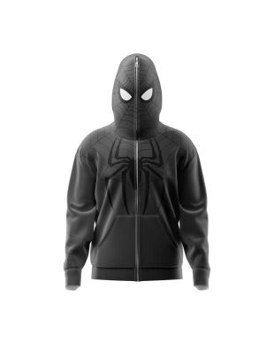 Spiderman Gray Marvel Comics Full Face Zip Hoodie