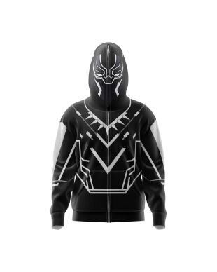 Black Panter Marvel Comics Full Face Zip Hoodie