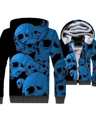 Ghost Rider Skull Series Hoodie Blue Comfort Wear