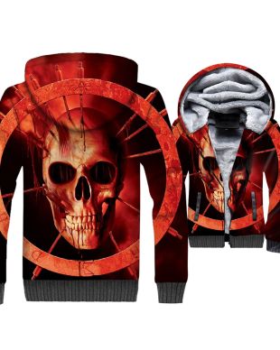 Ghost Rider Skull Series Hoodie Red Graphic