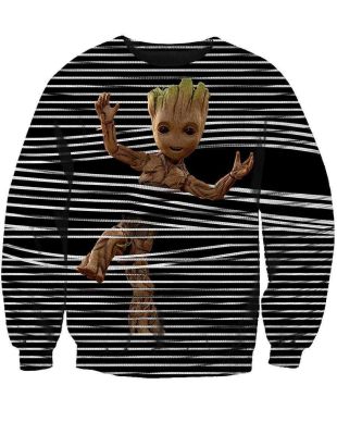 Groot Zip Up Hoodie Classic Fit Graphic